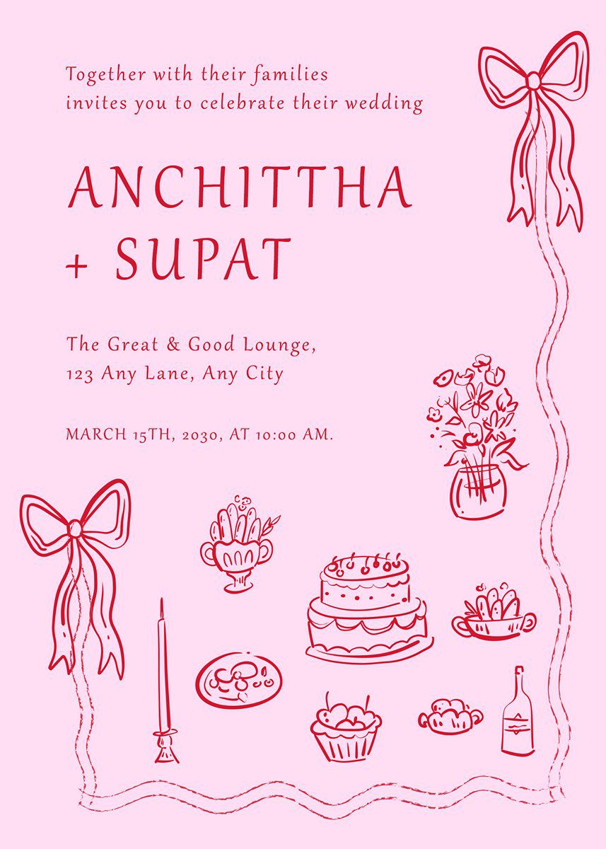 การ์ดแต่งงาน SMD Hand Drawn 018