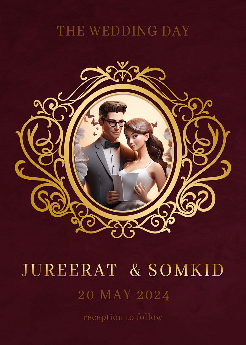 การ์ดแต่งงาน SMD3D-086