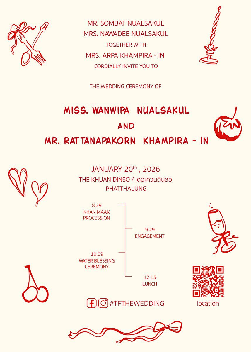 การ์ดแต่งงาน SMD Hand Drawn 001 - Image 2