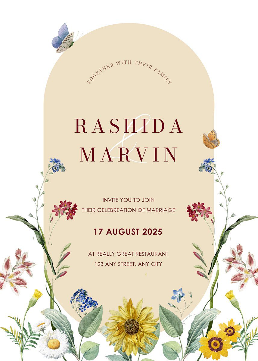 การ์ดแต่งงาน SMD Flower127