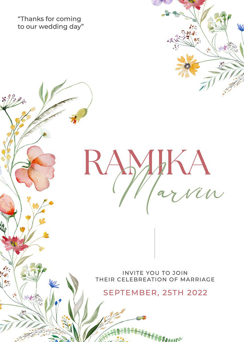 การ์ดแต่งงาน SMD Flower130