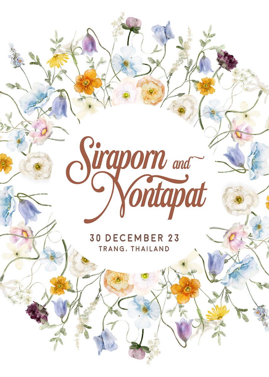 การ์ดแต่งงาน SMD Flower113